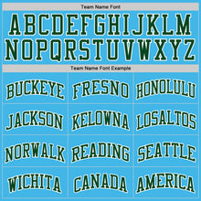Load image into Gallery viewer, Custom Sky Blue Green-White Authentic Basketball Jersey