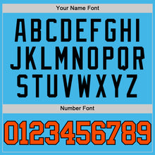 Load image into Gallery viewer, Custom Sky Blue Orange-Black Authentic Basketball Jersey