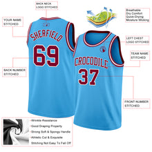 Load image into Gallery viewer, Custom Sky Blue Maroon-White Authentic Basketball Jersey