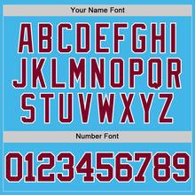 Load image into Gallery viewer, Custom Sky Blue Maroon-White Authentic Basketball Jersey