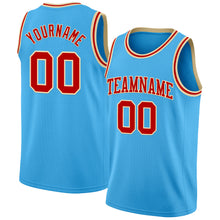 Load image into Gallery viewer, Custom Sky Blue Red-Cream Authentic Basketball Jersey
