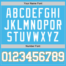 Load image into Gallery viewer, Custom Sky Blue White-Old Gold Authentic Basketball Jersey