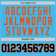 Load image into Gallery viewer, Custom Sky Blue Black-Orange Authentic Basketball Jersey