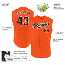 Load image into Gallery viewer, Custom Orange Black-White Authentic Sleeveless Baseball Jersey