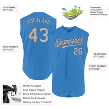 Load image into Gallery viewer, Custom Powder Blue Gray-Steel Gray Authentic Sleeveless Baseball Jersey
