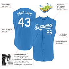 Load image into Gallery viewer, Custom Powder Blue White Authentic Sleeveless Baseball Jersey