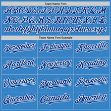 Load image into Gallery viewer, Custom Powder Blue Royal-White Authentic Sleeveless Baseball Jersey