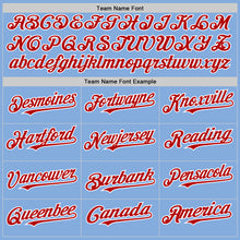 Load image into Gallery viewer, Custom Light Blue Red-White Authentic Sleeveless Baseball Jersey