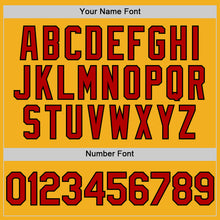 Load image into Gallery viewer, Custom Gold Red-Black Authentic Sleeveless Baseball Jersey