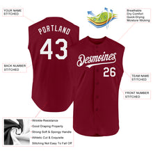 Load image into Gallery viewer, Custom Crimson White Authentic Sleeveless Baseball Jersey