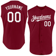 Load image into Gallery viewer, Custom Crimson White Authentic Sleeveless Baseball Jersey