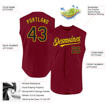 Load image into Gallery viewer, Custom Crimson Black-Gold Authentic Sleeveless Baseball Jersey