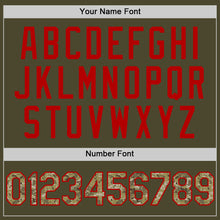 Load image into Gallery viewer, Custom Olive Camo-Red Authentic Sleeveless Salute To Service Baseball Jersey