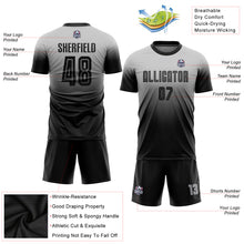 Load image into Gallery viewer, Custom Gray Black Sublimation Fade Fashion Soccer Uniform Jersey