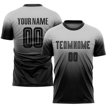 Load image into Gallery viewer, Custom Gray Black Sublimation Fade Fashion Soccer Uniform Jersey
