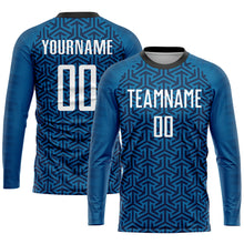 Load image into Gallery viewer, Custom Blue White-Black Sublimation Soccer Uniform Jersey