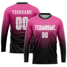 Load image into Gallery viewer, Custom Pink White-Black Sublimation Fade Fashion Soccer Uniform Jersey
