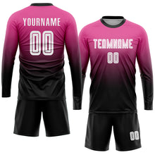 Load image into Gallery viewer, Custom Pink White-Black Sublimation Fade Fashion Soccer Uniform Jersey