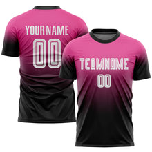 Load image into Gallery viewer, Custom Pink White-Black Sublimation Fade Fashion Soccer Uniform Jersey