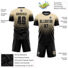 Load image into Gallery viewer, Custom Cream Black Sublimation Fade Fashion Soccer Uniform Jersey
