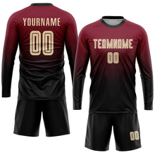 Load image into Gallery viewer, Custom Crimson Cream-Black Sublimation Fade Fashion Soccer Uniform Jersey