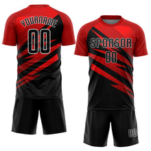 Load image into Gallery viewer, Custom Red Black-White Sublimation Soccer Uniform Jersey