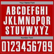 Load image into Gallery viewer, Custom Red White-Gray Pinstripe Fade Fashion Sublimation Soccer Uniform Jersey