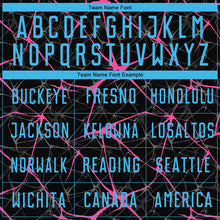 Load image into Gallery viewer, Custom Black Sky Blue-Pink Sublimation Soccer Uniform Jersey