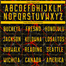 Load image into Gallery viewer, Custom Black Yellow-Red Sublimation Soccer Uniform Jersey