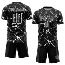 Load image into Gallery viewer, Custom Black White Sublimation Soccer Uniform Jersey