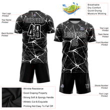 Load image into Gallery viewer, Custom Black White Sublimation Soccer Uniform Jersey