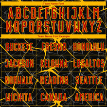 Load image into Gallery viewer, Custom Black Red-Gold Sublimation Soccer Uniform Jersey