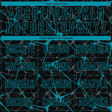 Load image into Gallery viewer, Custom Black Teal Sublimation Soccer Uniform Jersey