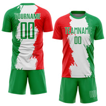 Load image into Gallery viewer, Custom Grass Green Red-White Sublimation Mexico Soccer Uniform Jersey