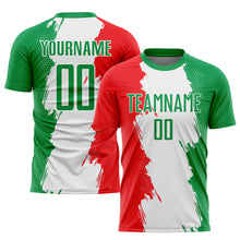 Load image into Gallery viewer, Custom Grass Green Red-White Sublimation Mexico Soccer Uniform Jersey