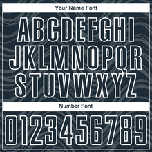 Load image into Gallery viewer, Custom Navy White Wavy Lines Sublimation Soccer Uniform Jersey