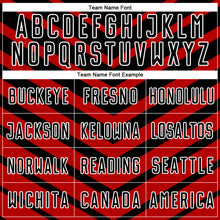 Load image into Gallery viewer, Custom Black Red-White Arrow Shapes Sublimation Soccer Uniform Jersey