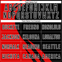 Load image into Gallery viewer, Custom Red Black-White Curve Lines Sublimation Soccer Uniform Jersey