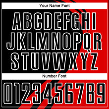 Load image into Gallery viewer, Custom Red Black-White Curve Lines Sublimation Soccer Uniform Jersey