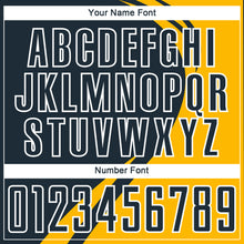 Load image into Gallery viewer, Custom Gold Navy-White Curve Lines Sublimation Soccer Uniform Jersey