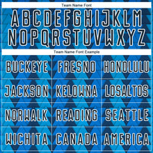 Load image into Gallery viewer, Custom US Navy Blue Navy-White Triangle Shapes Sublimation Soccer Uniform Jersey