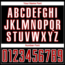 Load image into Gallery viewer, Custom Black Red-White Sublimation Soccer Uniform Jersey