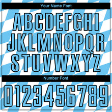 Load image into Gallery viewer, Custom White Sky Blue-Black Bavarian Flag Sublimation Soccer Uniform Jersey