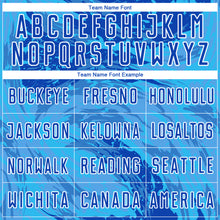 Load image into Gallery viewer, Custom Thunder Blue Sky Blue-White Abstract Fluid Sublimation Soccer Uniform Jersey