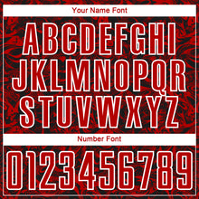 Load image into Gallery viewer, Custom Black Red-White Abstract Fluid Sublimation Soccer Uniform Jersey