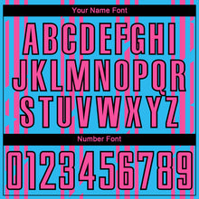 Load image into Gallery viewer, Custom Sky Blue Pink-Black Pinstripe Sublimation Soccer Uniform Jersey