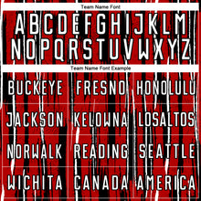 Load image into Gallery viewer, Custom Red White-Black Pinstripe Sublimation Soccer Uniform Jersey