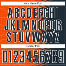 Load image into Gallery viewer, Custom Orange Navy-White Gradient Arrow Sublimation Soccer Uniform Jersey