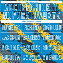 Load image into Gallery viewer, Custom Powder Blue Yellow-White Sublimation Soccer Uniform Jersey