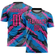 Load image into Gallery viewer, Custom Powder Blue Pink-White Sublimation Soccer Uniform Jersey
